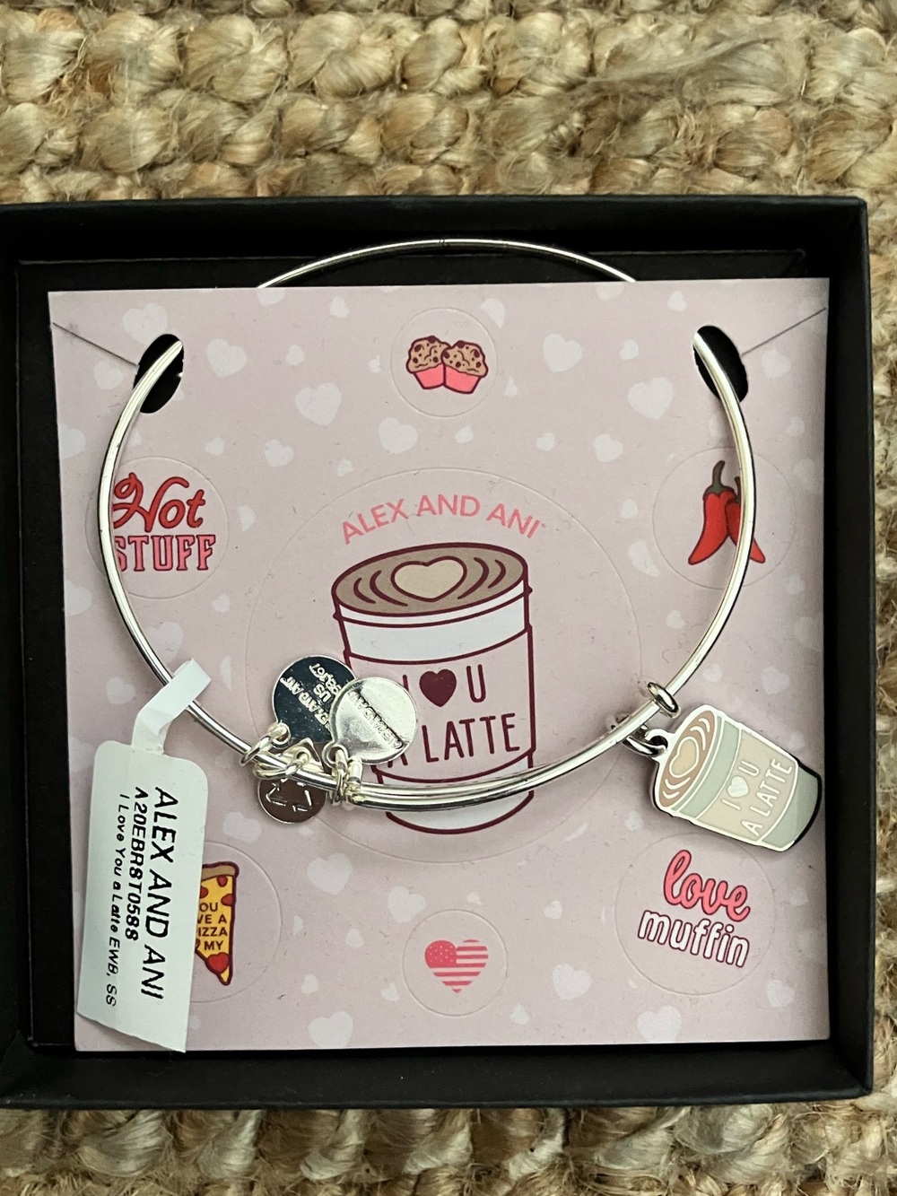 Alex and Ani I Love You A Latte Expandable Bangle Bracelet
